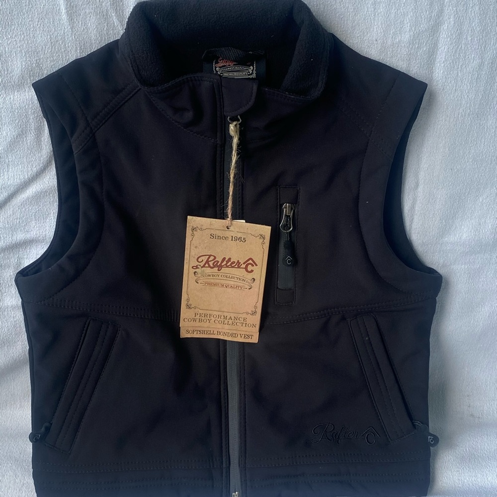 Boys black vest “Rafter C” Cavender’s cowboy collection